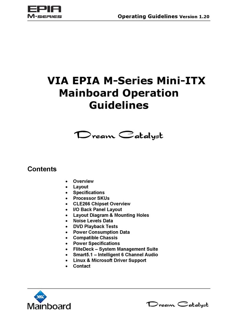 VIA Technologies EPIA ME6000 - VIA Motherboard - Mini ITX Instruction Manual