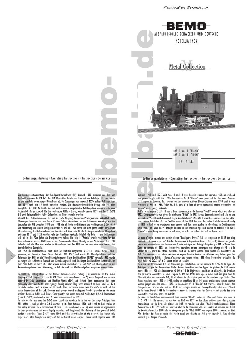Bemo RhB G 3/4 I "Rhatia" operating instructions