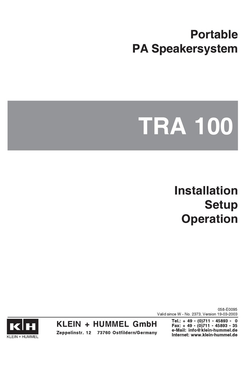KH Industries TRA 100 Installation setup manual