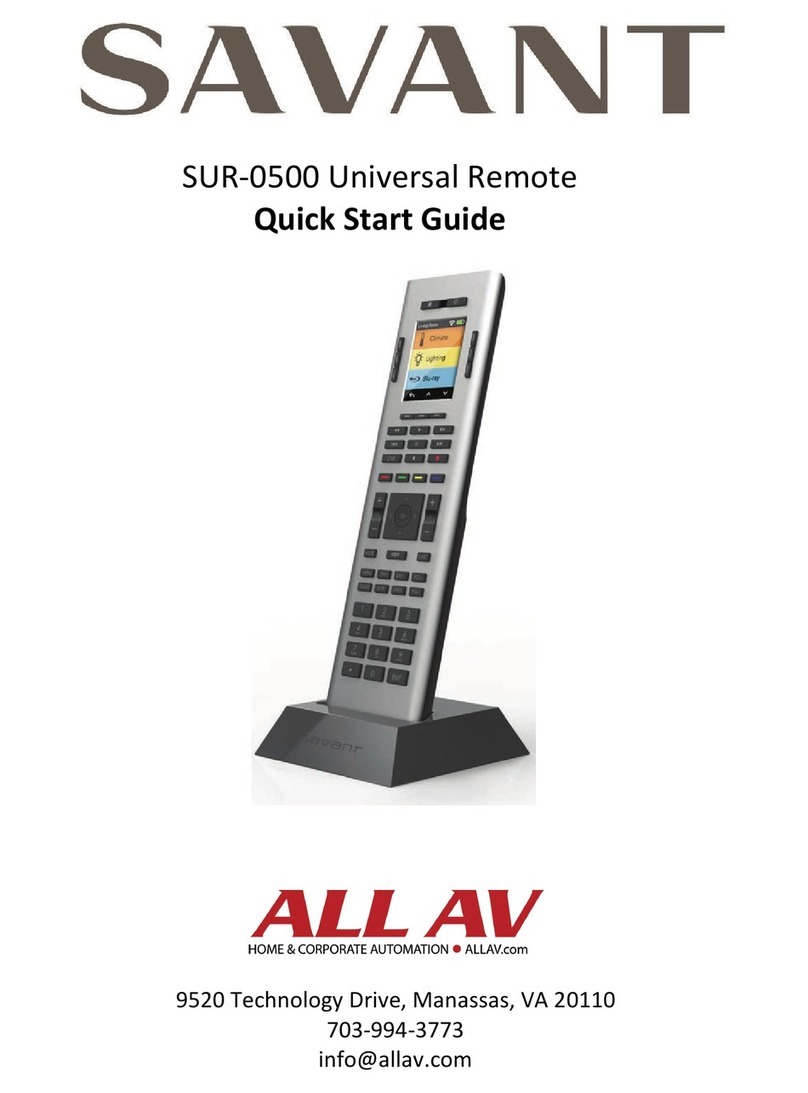 Savant SUR-0500 quick start guide