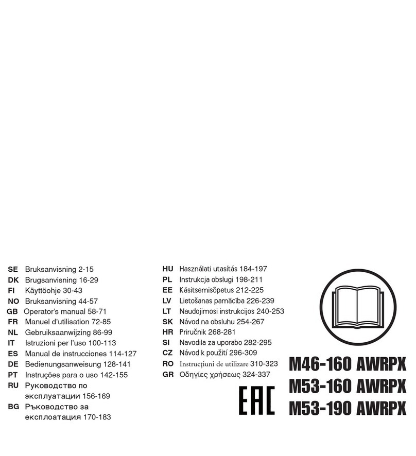 McCulloch M46-160 AWRPX Operator's manual
