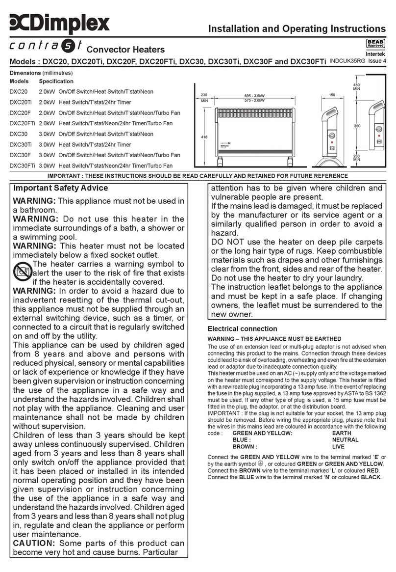 Dimplex DXC20 User manual