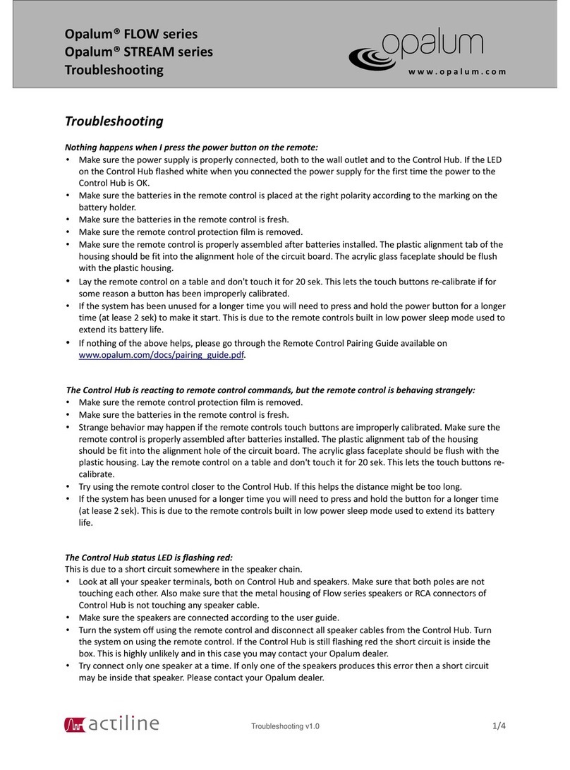 Opalum FLOW series Operating instructions
