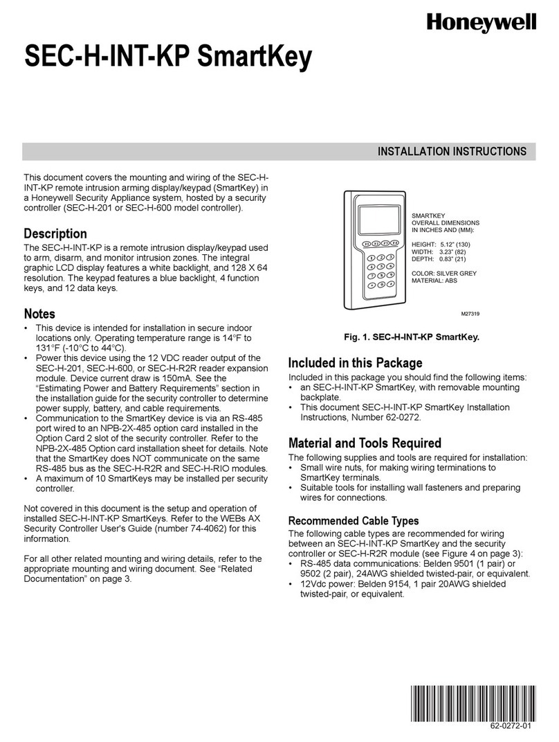 Honeywell SEC-H-INT-KP User manual