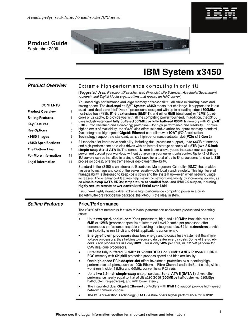 IBM x3450 - System - 7948 User manual