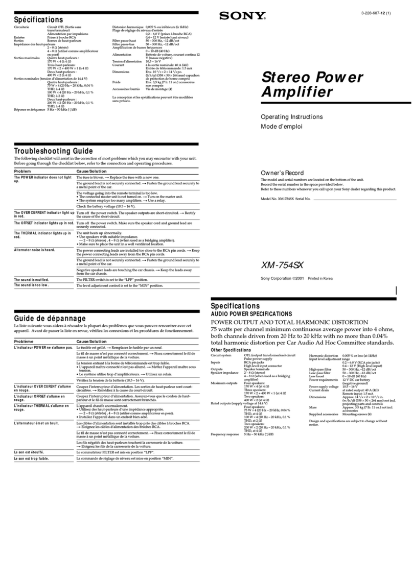 Sony XM-754SX Primary operating instructions