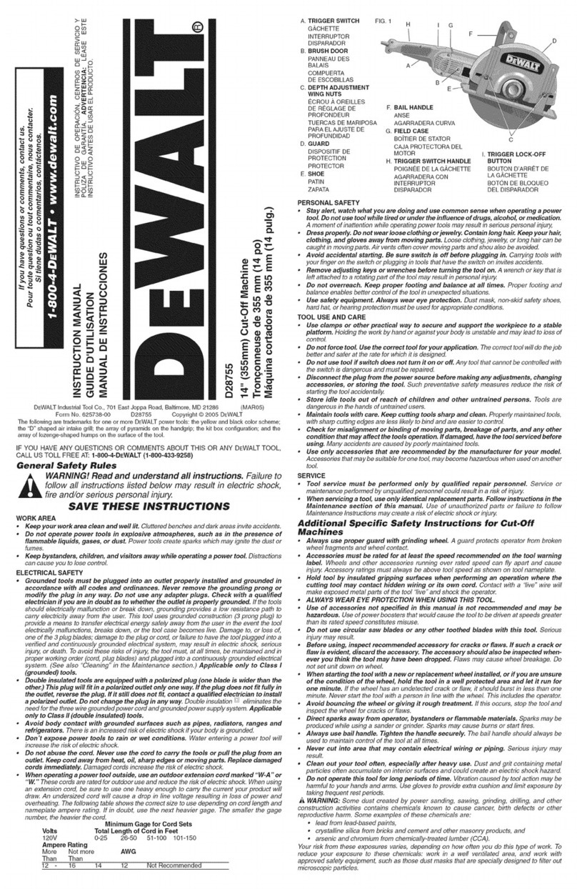 DeWalt D28755 User manual