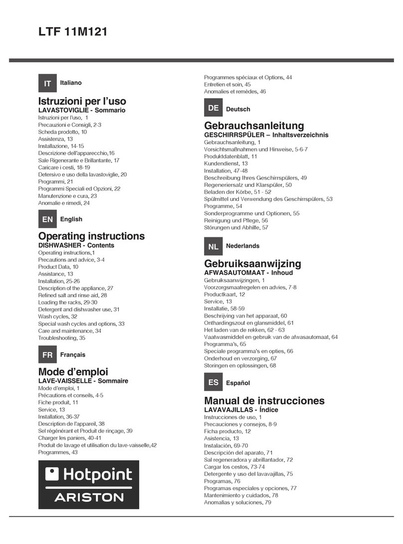 Hotpoint Ariston LTF 11M121 operating instructions