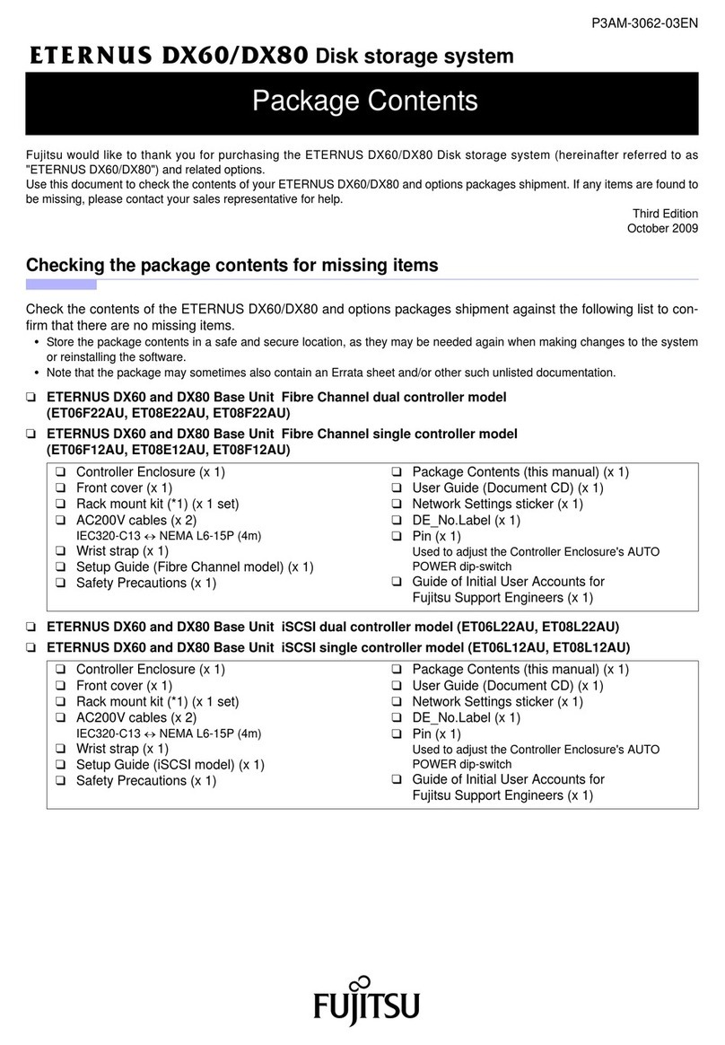 Fujitsu ETERNUS DX60 User manual