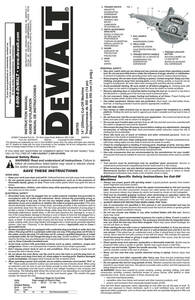 DeWalt D28755 User manual DeWalt D28755 User manual