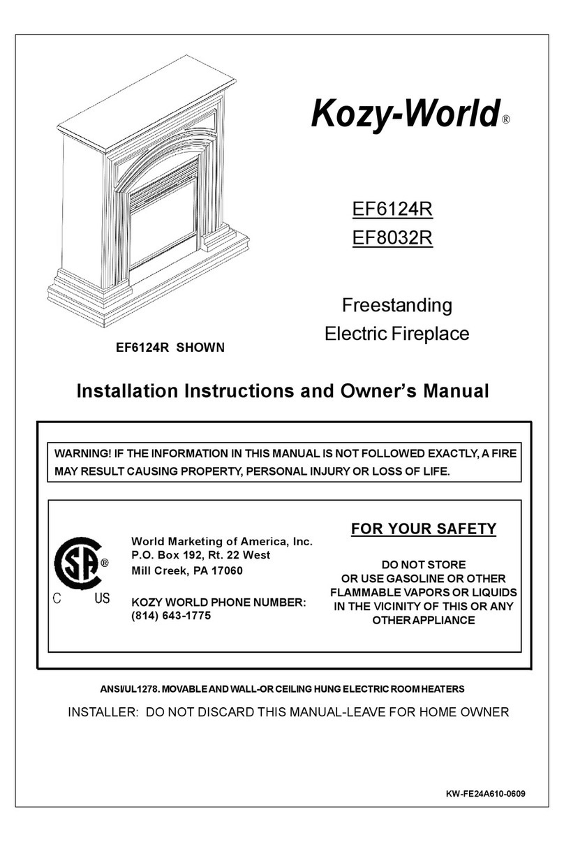 Kozy-World EF6124R Installation instructions and owner's manual