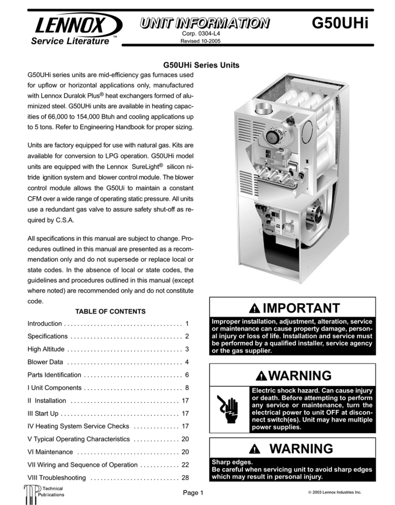Lennox G50UHi Series Installation and operation manual