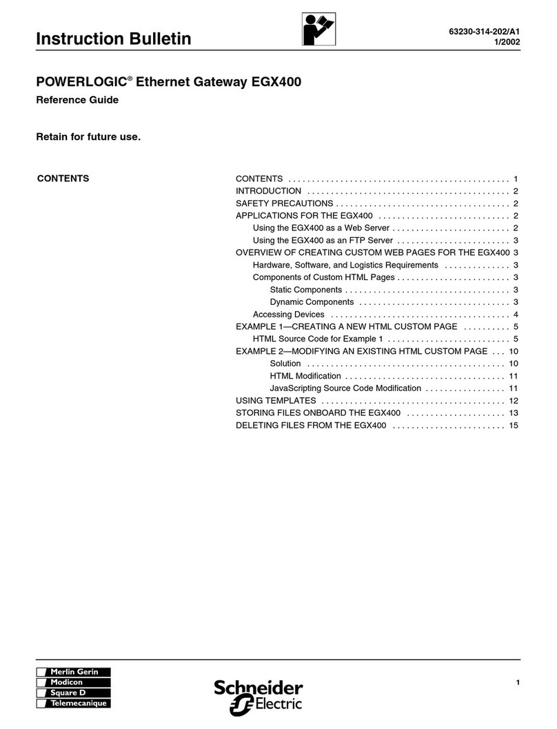 PowerLogic EGX400 Instruction bulletin