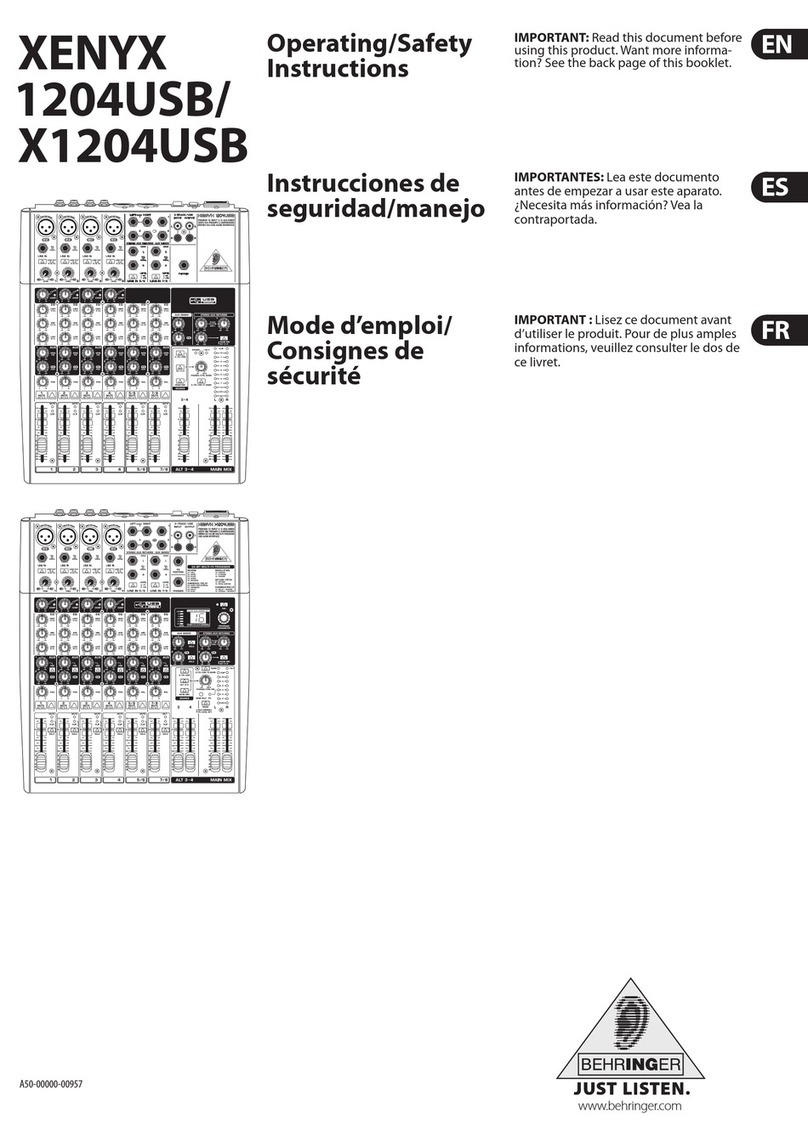 Behringer XENYX MIXER 1204USB Assembly instructions