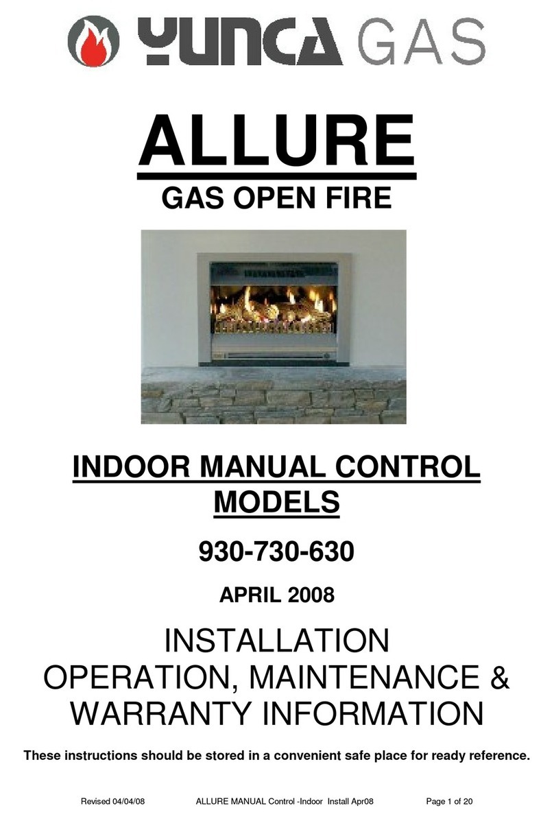 Yunca Gas ALLURE Installation, operation, maintenance & warranty information
