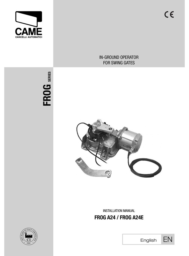 CAME FROG A24 installation manual