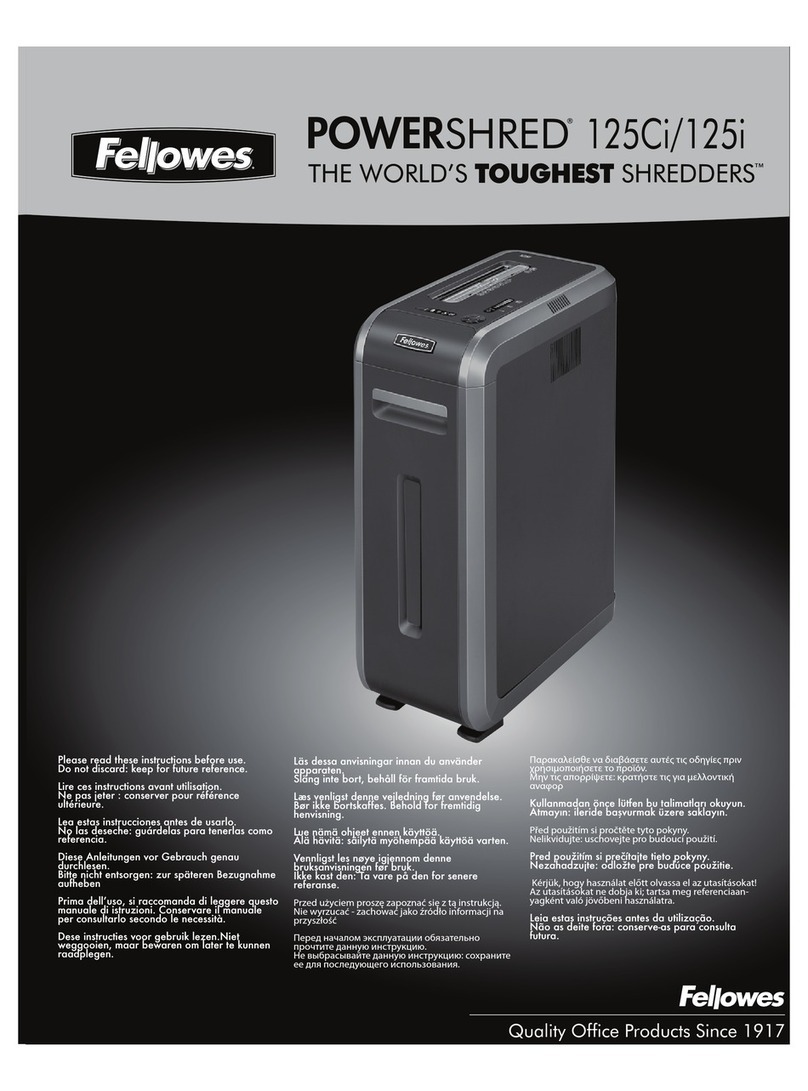 Fellowes POWERSHRED 125i manual