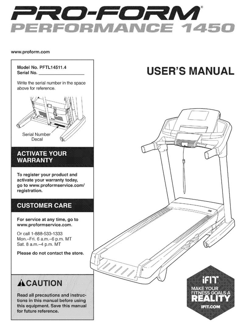 Pro-Form Performance 1450 User manual
