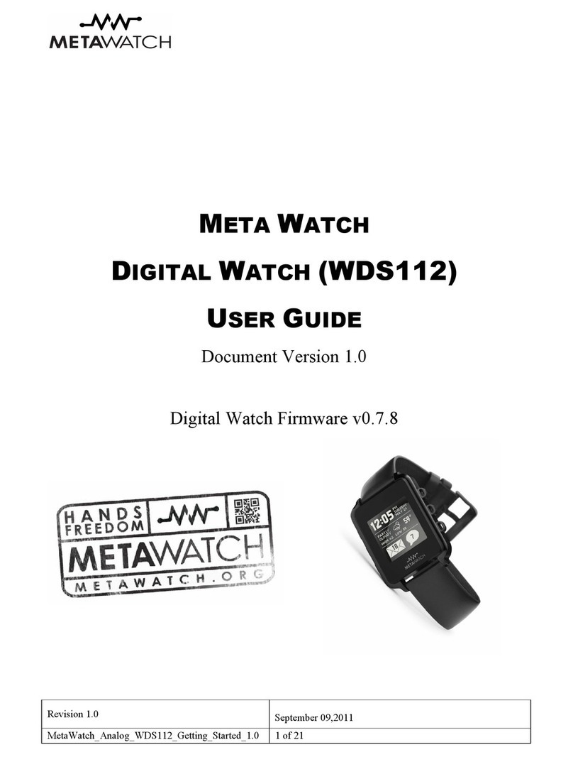 Metawatch WDS112 User manual