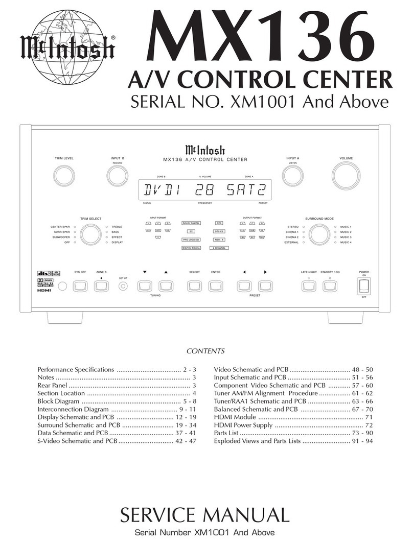 McIntosh MX136 Service manual