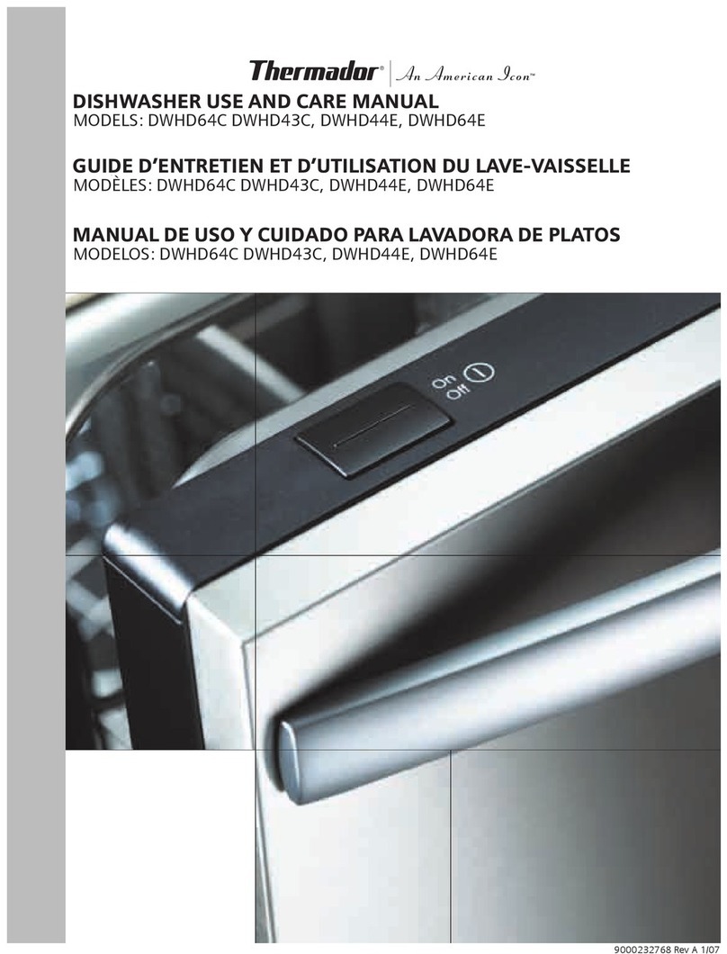 Thermador DWHD94BF use and care manual