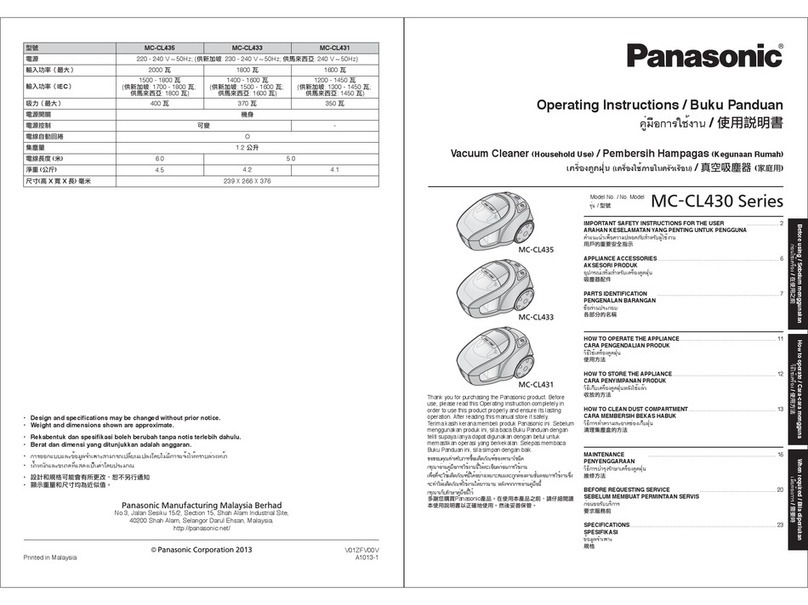Panasonic MC-CL430 Series User manual