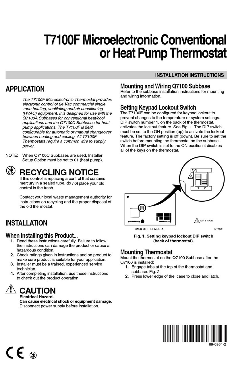 Honeywell t7100f User manual Honeywell t7100f User manual