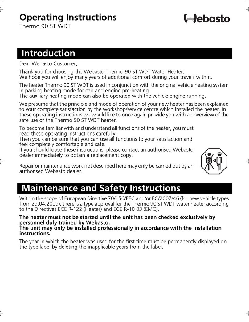Webasto Thermo 90 ST operating instructions