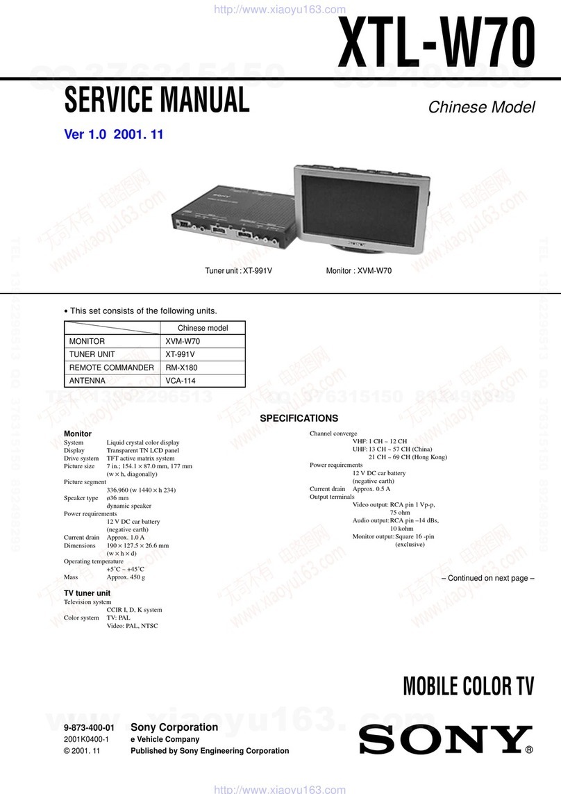 Sony XTL-W70 User manual Sony XTL-W70 User manual