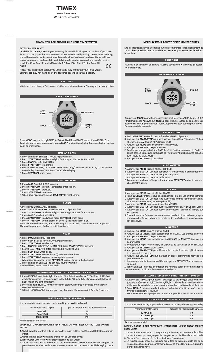 Timex W-34-US user guide