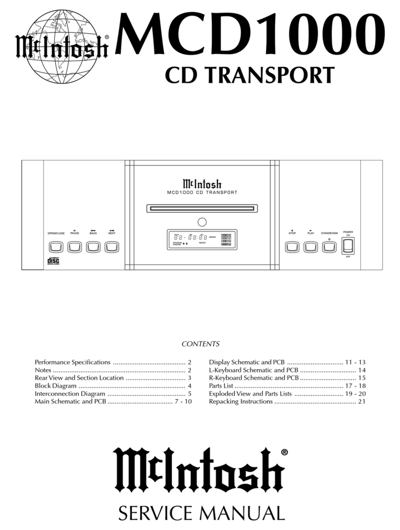 McIntosh MCD1000 Service manual
