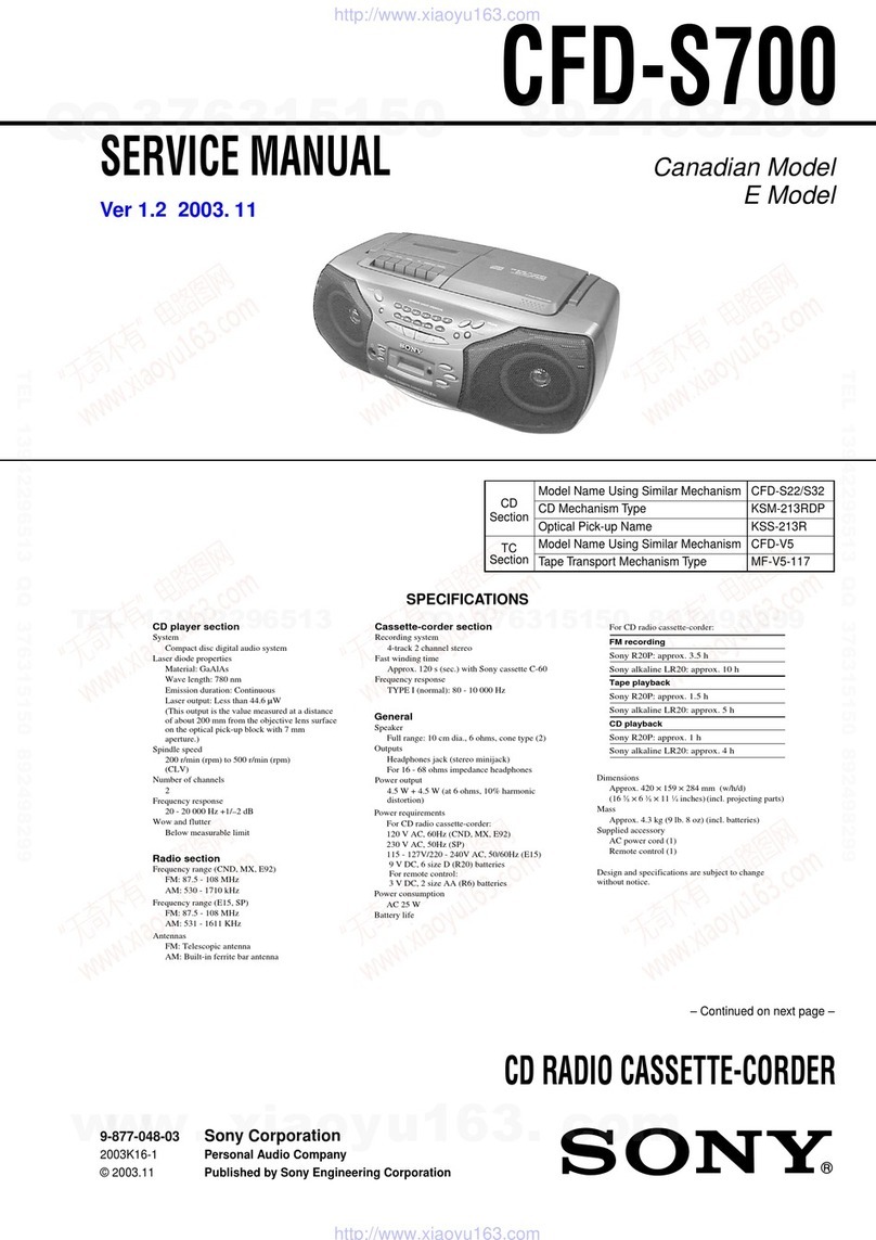 Sony CFD-S700 User manual Sony CFD-S700 User manual