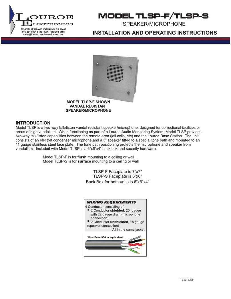 Louroe Electronics TLSP-F User manual