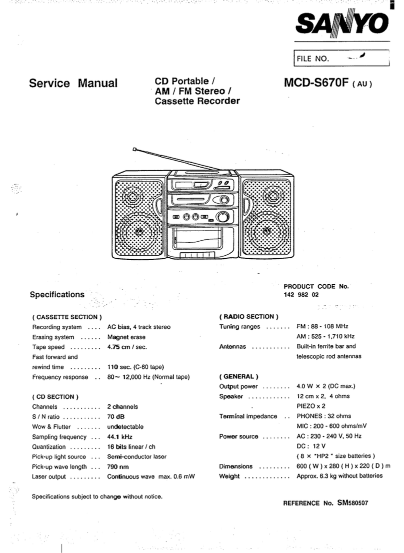 Sanyo MCD-S670F User manual Sanyo MCD-S670F User manual