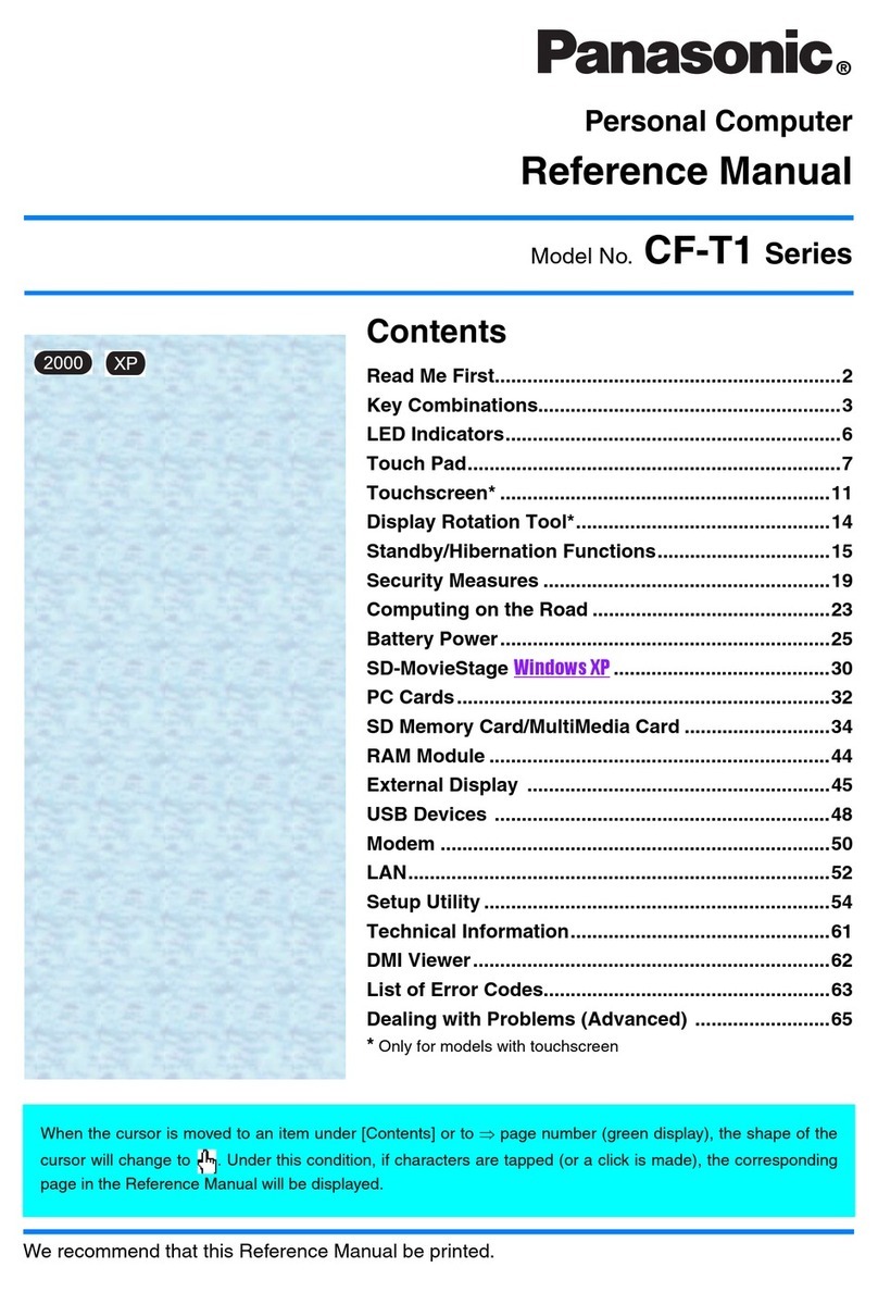 Panasonic CF-T1 Series User manual