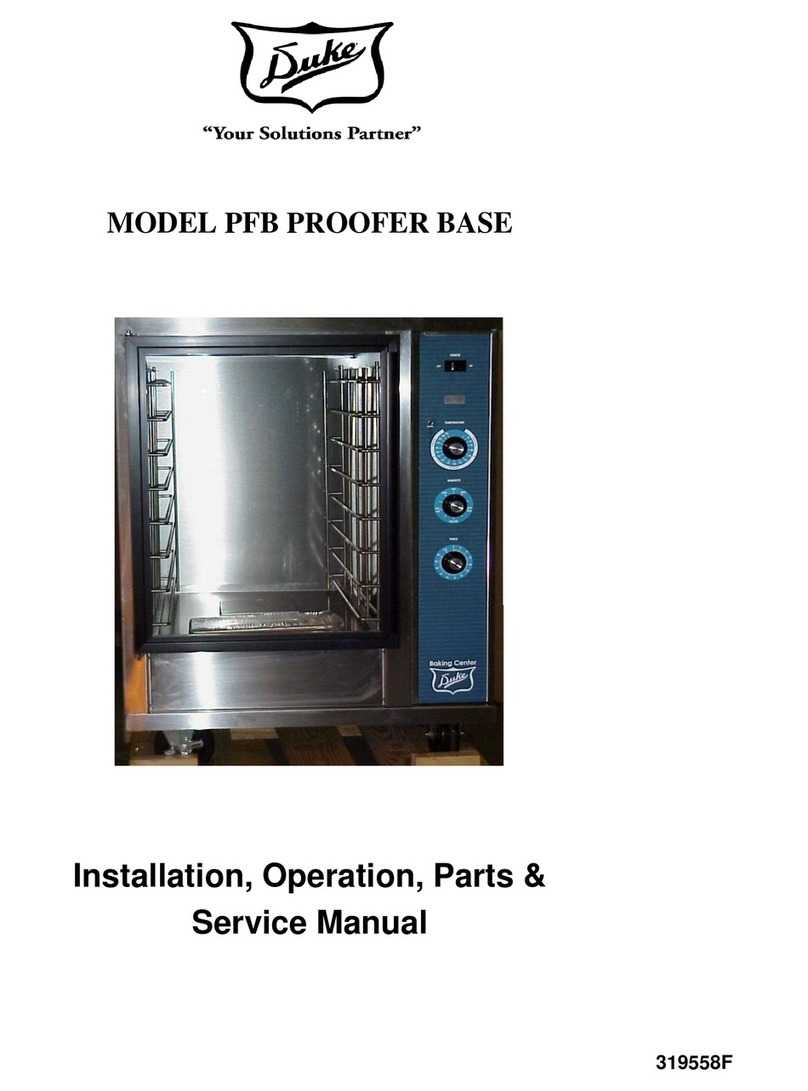 Duke PFB PROOFER BASE Quick start guide Duke PFB PROOFER BASE Quick start guide