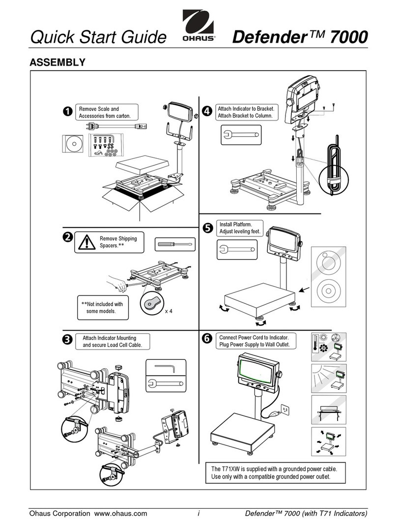 OHAUS defender 7000 quick start guide