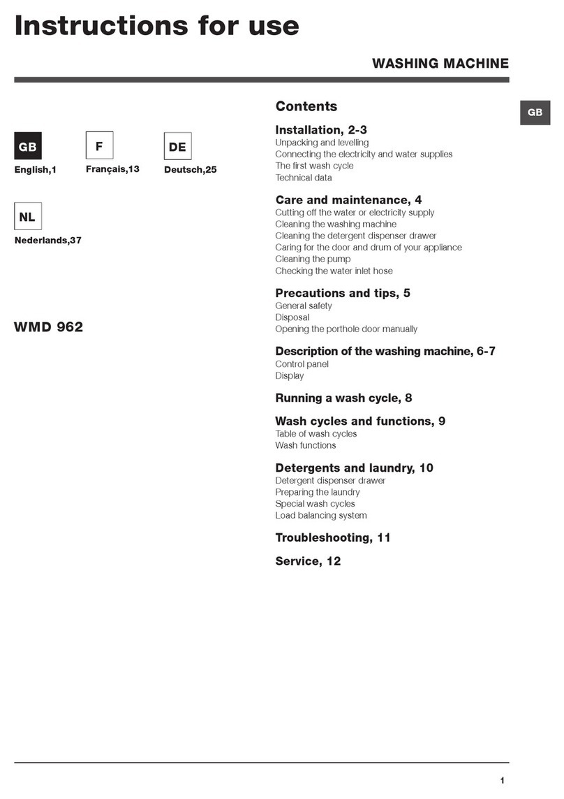 Indesit WMD 962 P Instructions for use