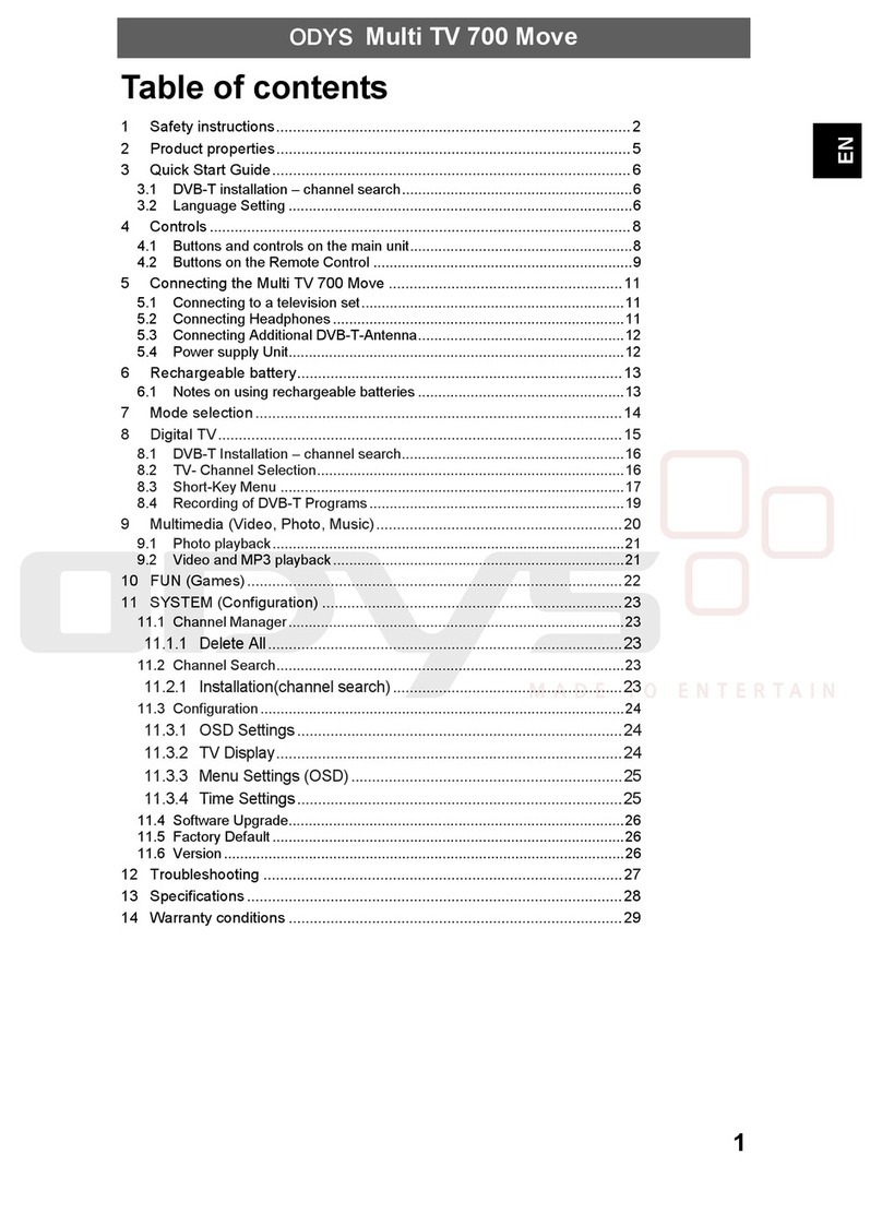 Odys Multi TV 700 Move User manual