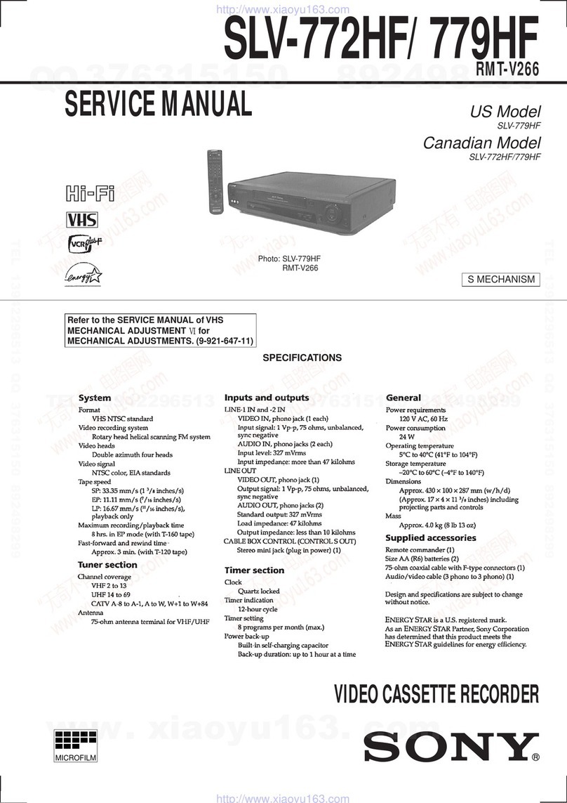 Sony SLV-779HF - Video Cassette Recorder Service manual Sony SLV-779HF - Video Cassette Recorder Service manual