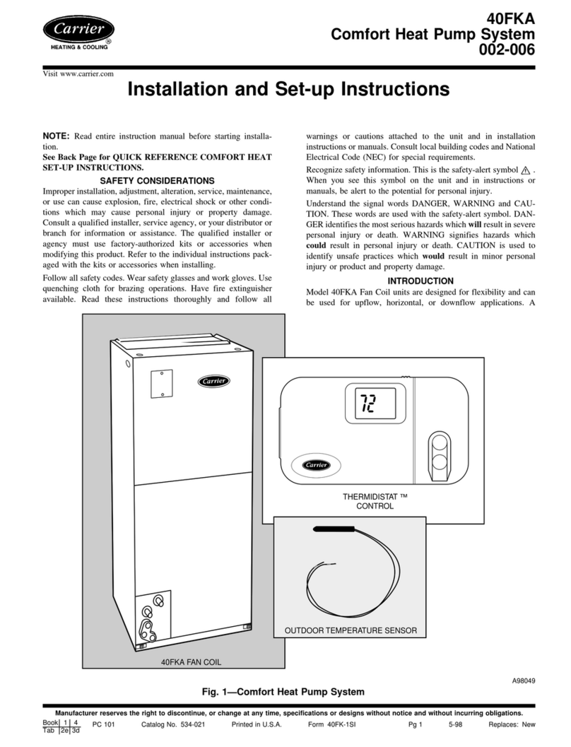 Carrier 40FKA Installation and setup instructions