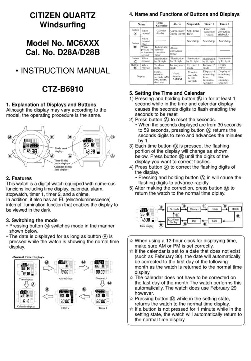 Citizen Quartz windsurfing MC6XXX instruction manual
