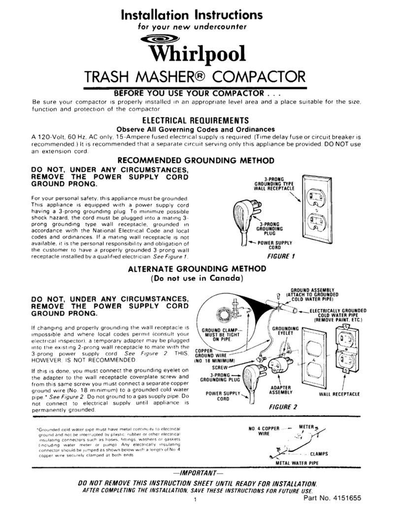 Whirlpool trash masher installation instructions Whirlpool trash masher installation instructions