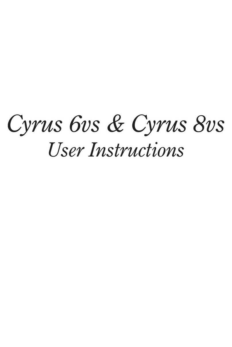 Cyrus 6vs User instructions