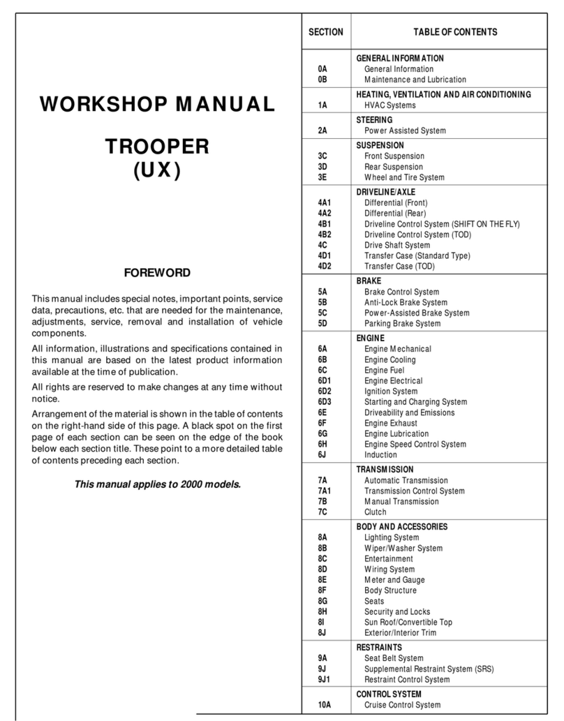 Isuzu 2000 Trooper UX Instruction manual