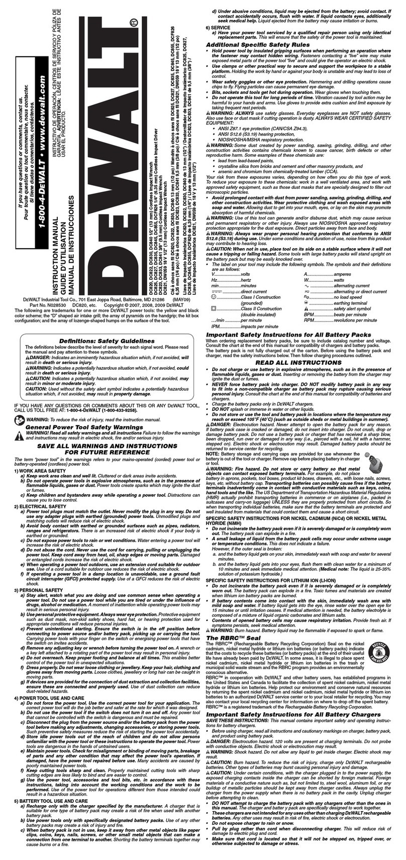 DeWalt DC9071 instruction manual