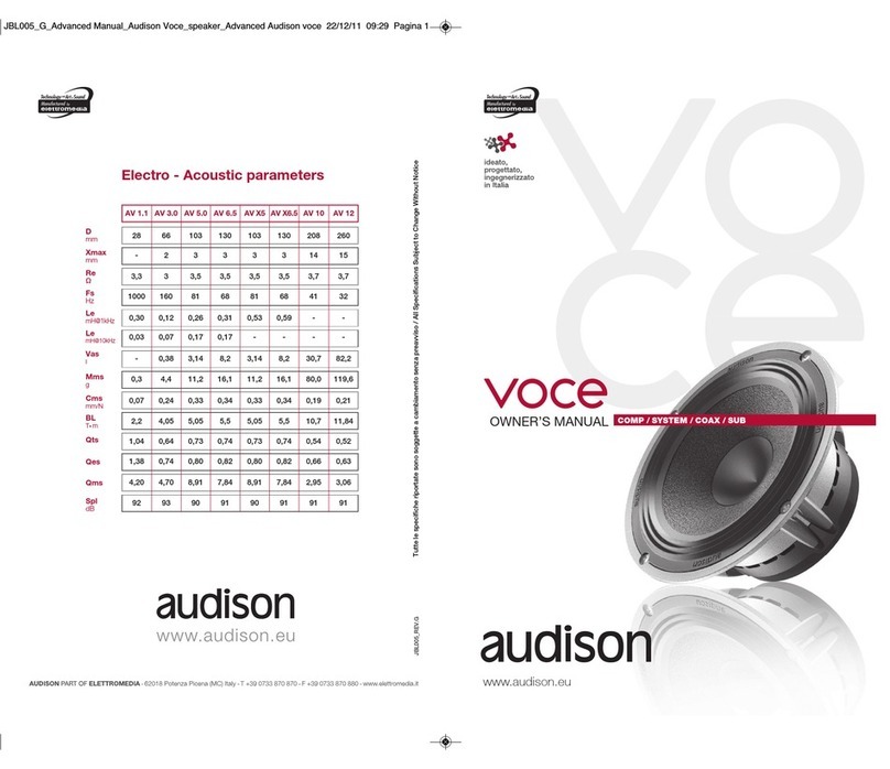 Audison AV 1.1 User manual