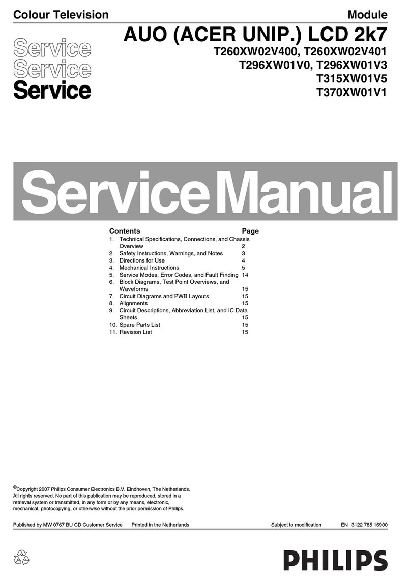 Philips T260XW02V400 User manual Philips T260XW02V400 User manual