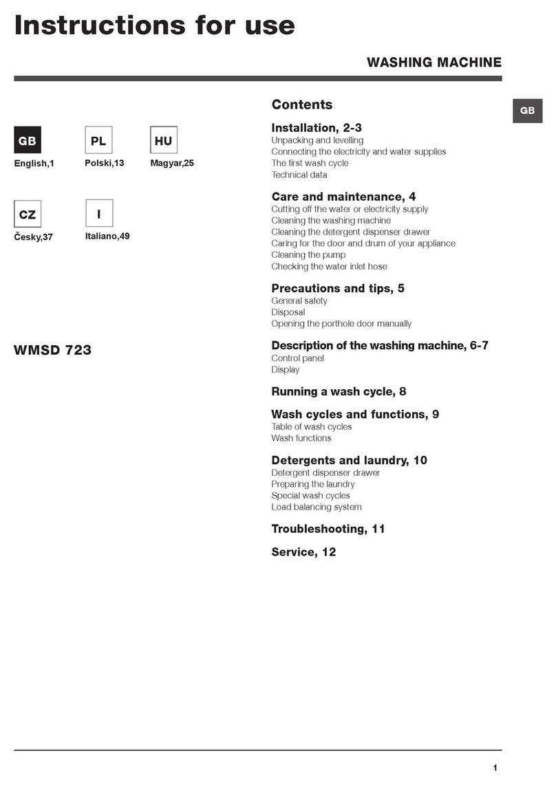 Indesit WMSD 723 User manual