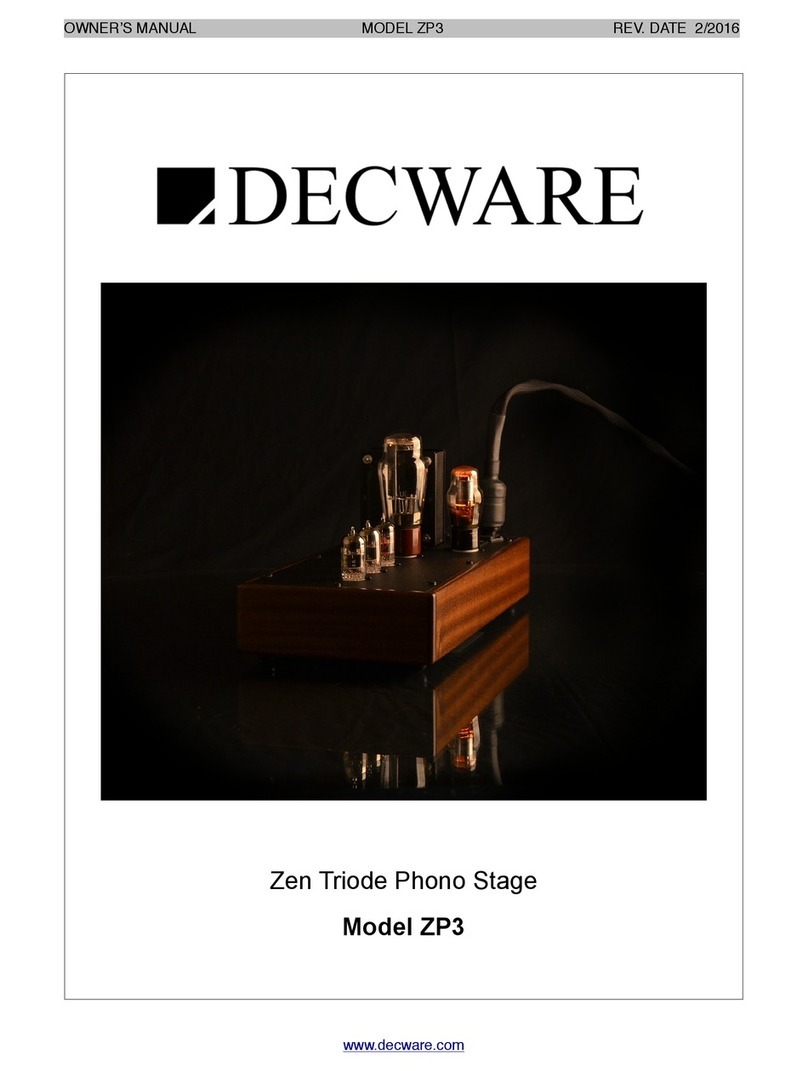 Decware zp3 Zen Triode Phono Stage User manual
